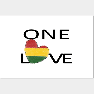 One Love Rasta Reggae Heart Posters and Art